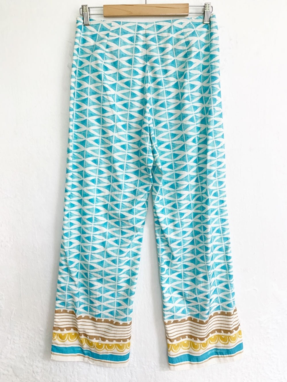 J. McLaughlin Carter Wide Leg Pants Aqua Multi Sz 4 - Picture 4 of 13